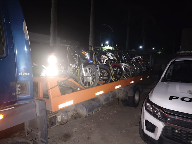 Policia Militar realiza operação e apreende motocicletas após baderna em Bom Conselho.