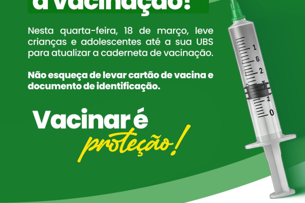 Prefeitura de Bom Conselho realiza ação para atualização da caderneta de vacinação nesta quarta feira.
